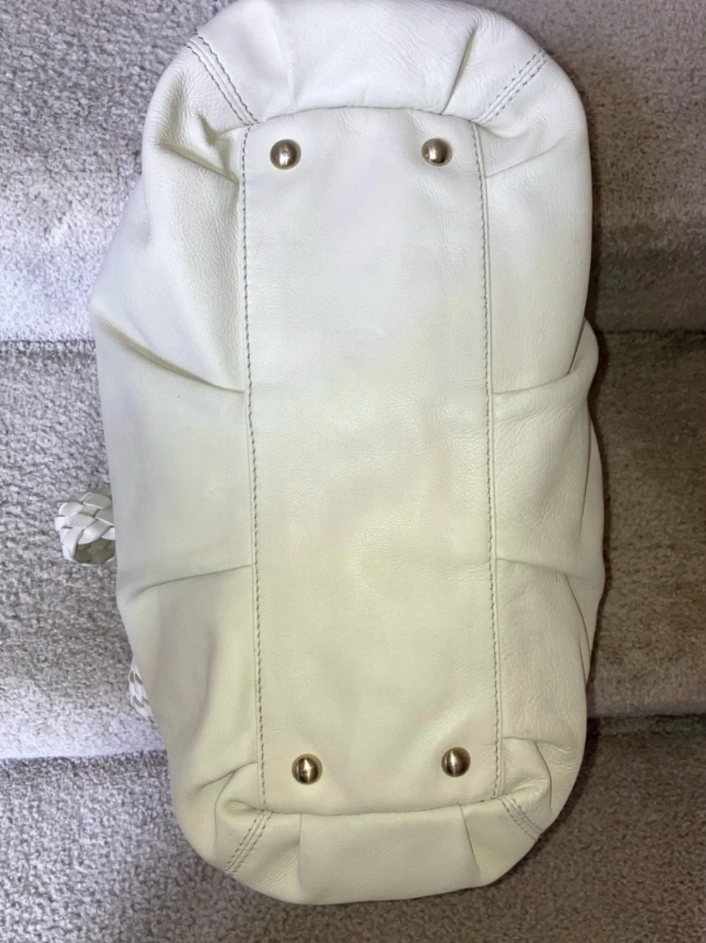 Michael Kors Leather Cream Hobo Bag